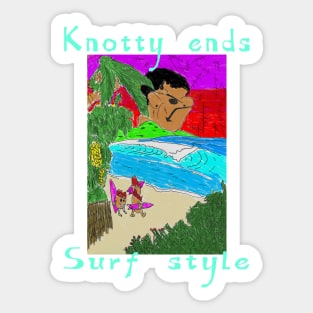 Knotty ends Surf style hidden gems Sticker